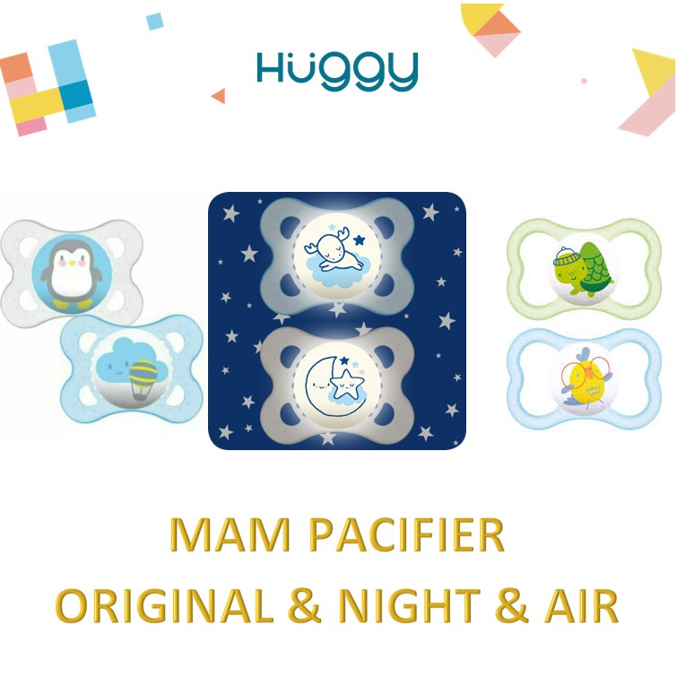 MAM Orthodontic Pacifier Original Night Air 0+ 6+ Empeng Bayi Soothers