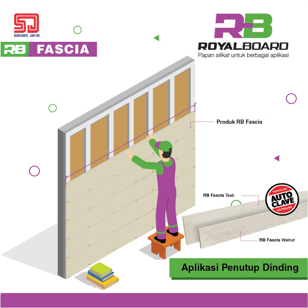 Royalboard Fascia Maple S Papan Lisplang Motif Kayu Lisplank GRC Panjang 4 meter