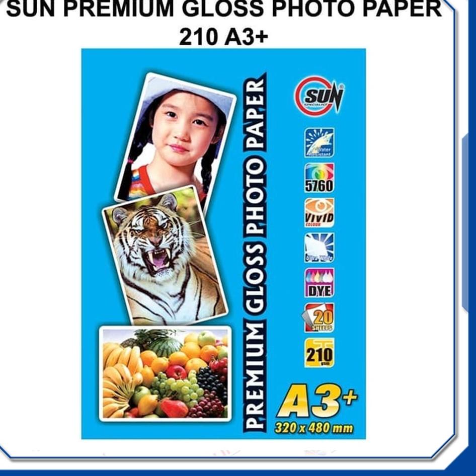 

⚡️BIG SALE⚡️ Kertas Foto Glossy A3+ / A3 plus Premium - SUN Premium Gloss Photo Glossy Paper Ketebalan 210, 240, 265 gsm serbuuu !
