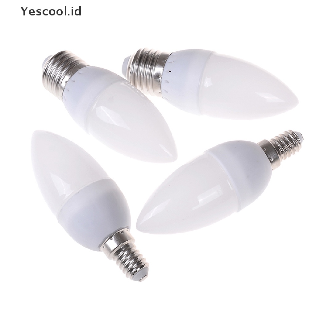 (Yescool) 1pc Lampu Bohlam 8-Led E14 E27 Warna Warm White Untuk Chandelier