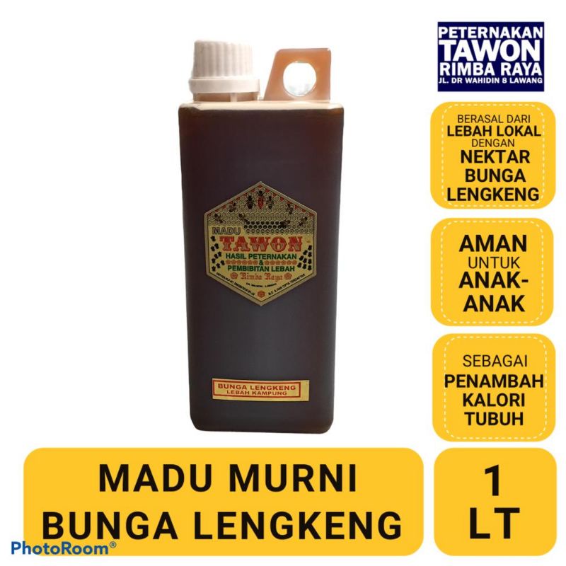 

Madu Murni Bunga Lengkeng - Peternakan Tawon Rimba Raya 1Ltr(1000ml) kemasan jurigen
