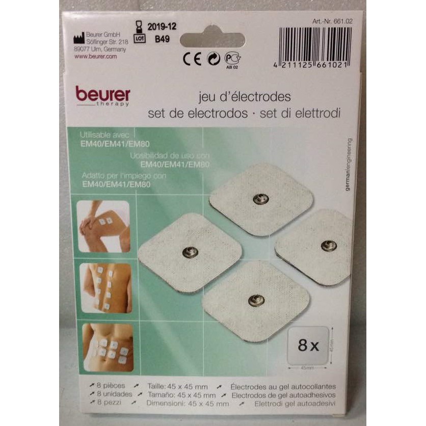 Electrode beurer EM-49 Pad EMS TENS / TENS original - EM49 - isi 8 pcs / ELEKTRODA / ELECTRODA EM 49