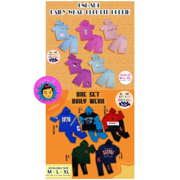 One Set Daily Wear Culotte Hoodie by Me & You Kids || Boy & Girl