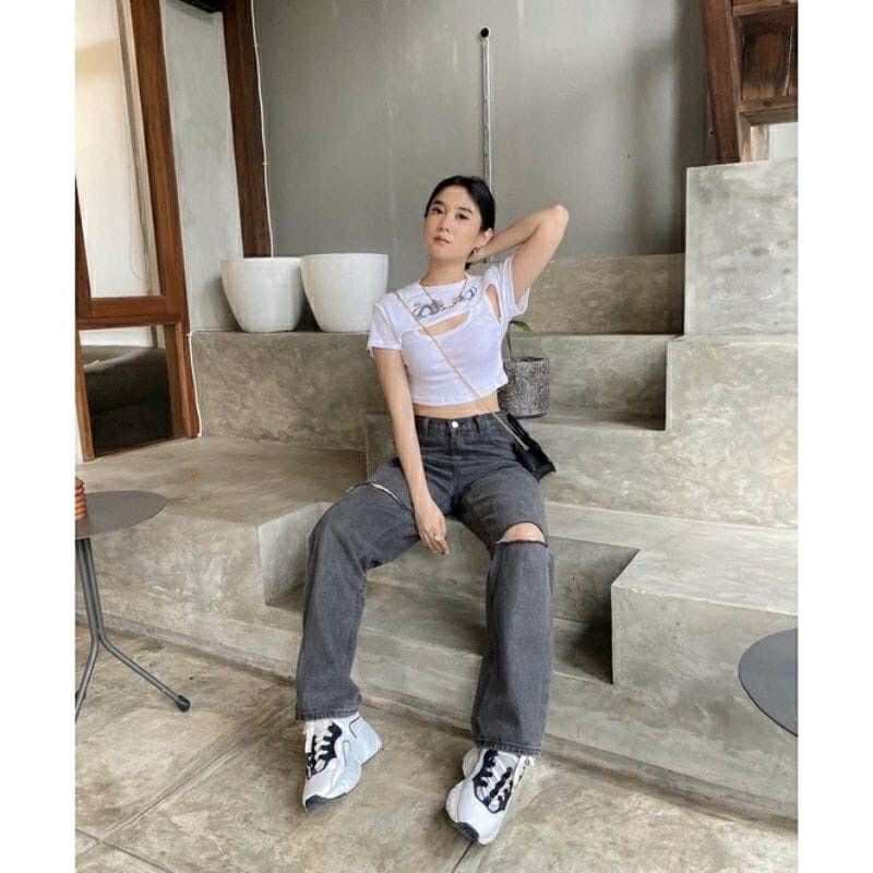 CELANA KULOT SNOW // KULOT SOBEK JEANS // KULOT SOBEK JEANS