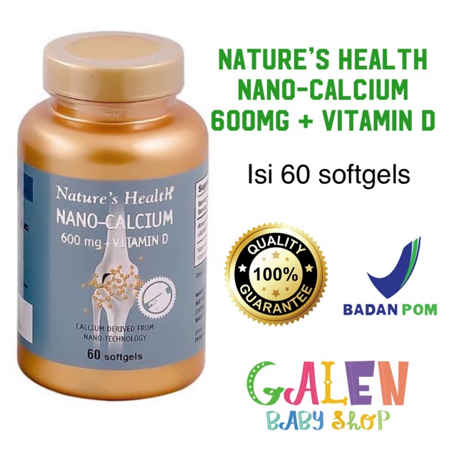 Natures Health Nano Calcium 600mg + Vitamin D isi 60