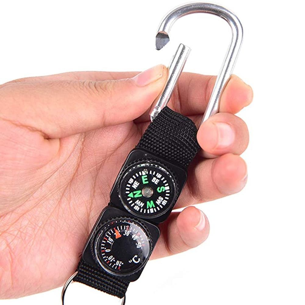 Gantungan Kunci 3 in 1 Kompas  Gantungan Kunci CarabinerTermometer Carabiner Key Ring