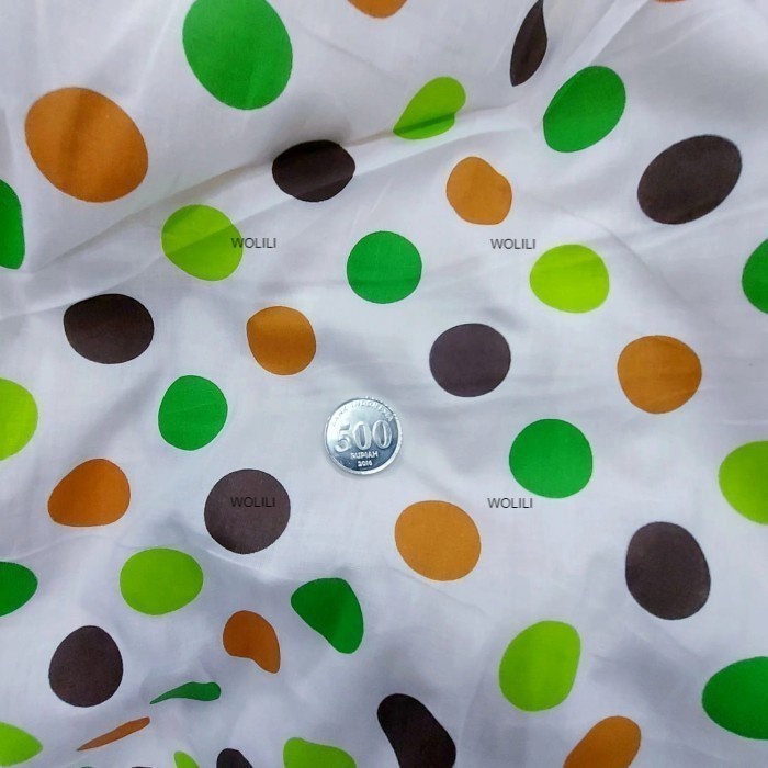 Kain Katun Motif Polkadot BESAR Katun 40s Premium. Lebar 115cm - 50cm Koleksi Kain Polkadot
