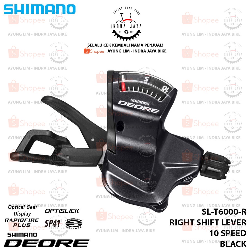 SHIMANO DEORE SHIFTER - SL-T6000R- RIGHT 10 SPEED - KANAN