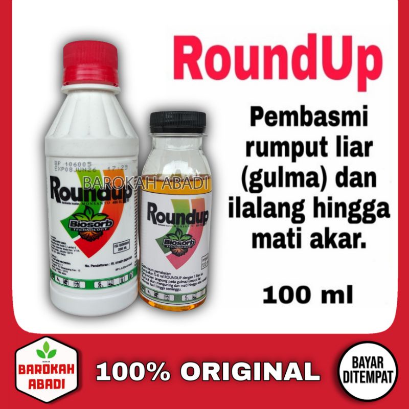 ROUNDUP 486SL (Kemasan Repack 100ML) herbisida pembasmi gulma rumput liar hingga akar