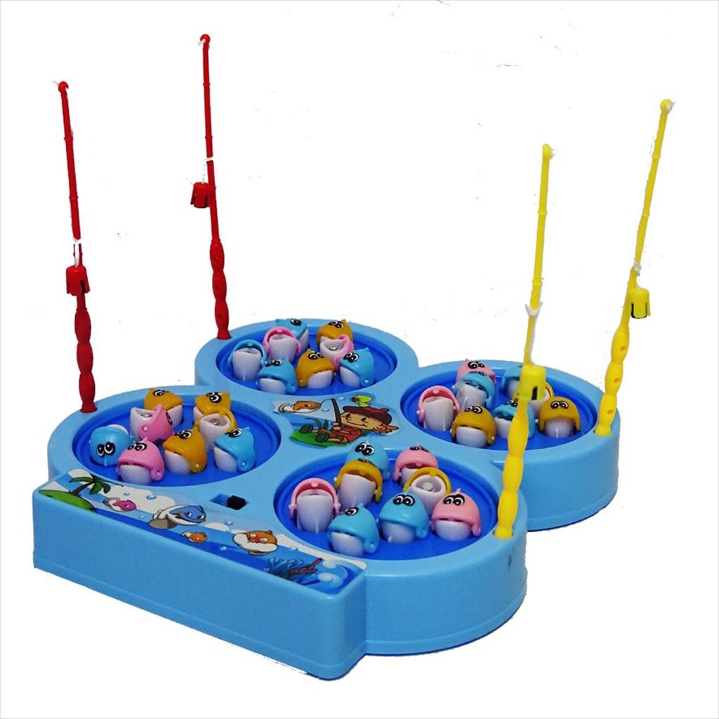 Sekawanmart Mainan pancing ikan elektronik / Fishing game magnetic 4 lubang ( SKW.685-10 )