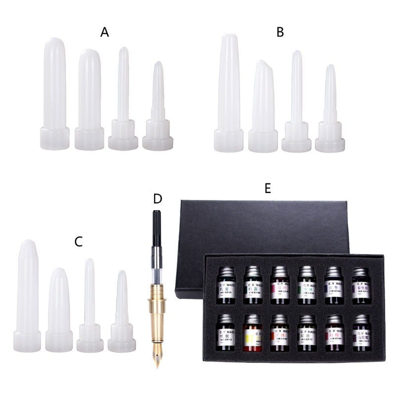 SIY  1 Set Fountain Pen Epoxy Resin Mold Cylinder Pen Shape Silicone Mould DIY Crafts Candle Casting Tool