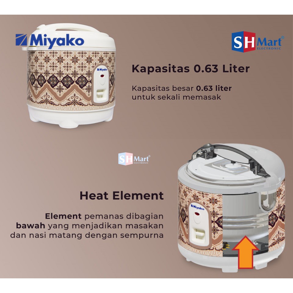 MIYAKO RICE COOKER PSG 607 / PSG-607 / Penanak Nasi PSG 607 - 0.6L LITER (MEDAN)