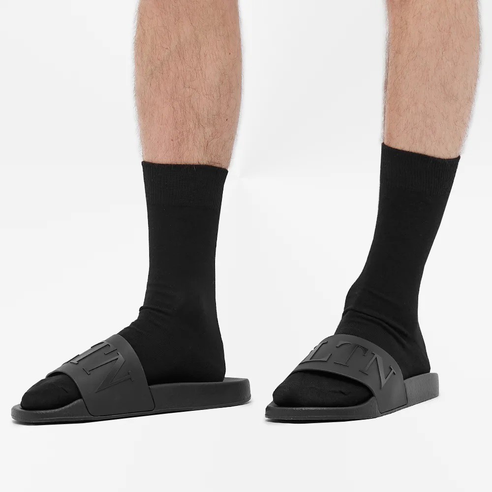 VLTN Slides Black/Black 100% Authentic