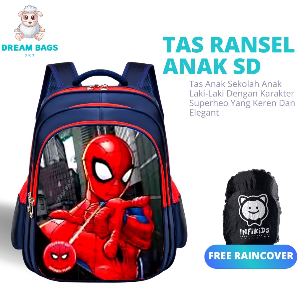 Tas Sekolah Import Karakter Superhero DB 1925 Size SD Tas Ransel Anak