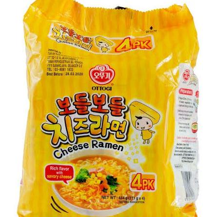 

OTTOGI CHEESE RAMEN, MIE RASA KEJU KEMASAN MULTY PACK ISI 4