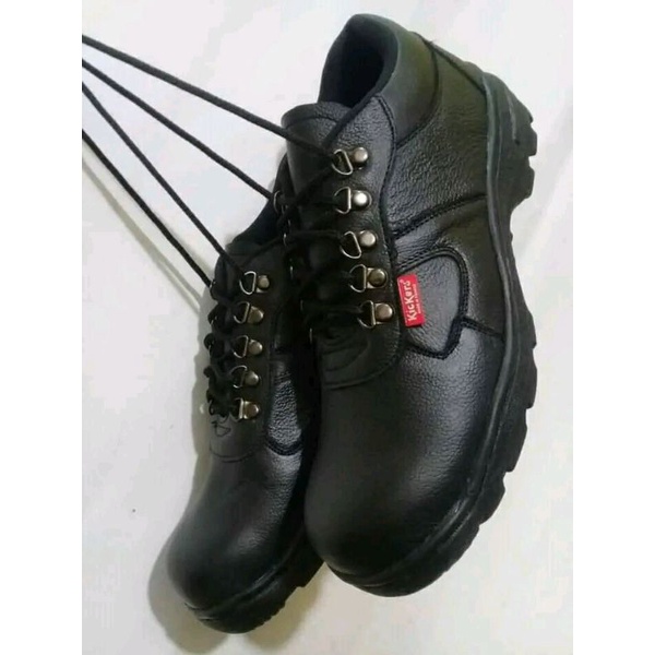 kulit asli sepatu froyek Kickers sefty ujung besi .sepatu boots kerja lapangan/kantoran.sepatu touring