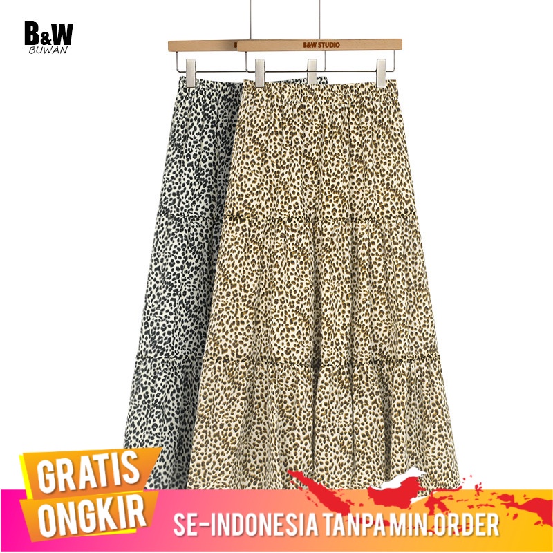 Rok Wanita Macan Tutul Cetak Jahitan Rok Wanita 2022  Pinggang Tinggi Pelangsing Panjang Besar Rok P