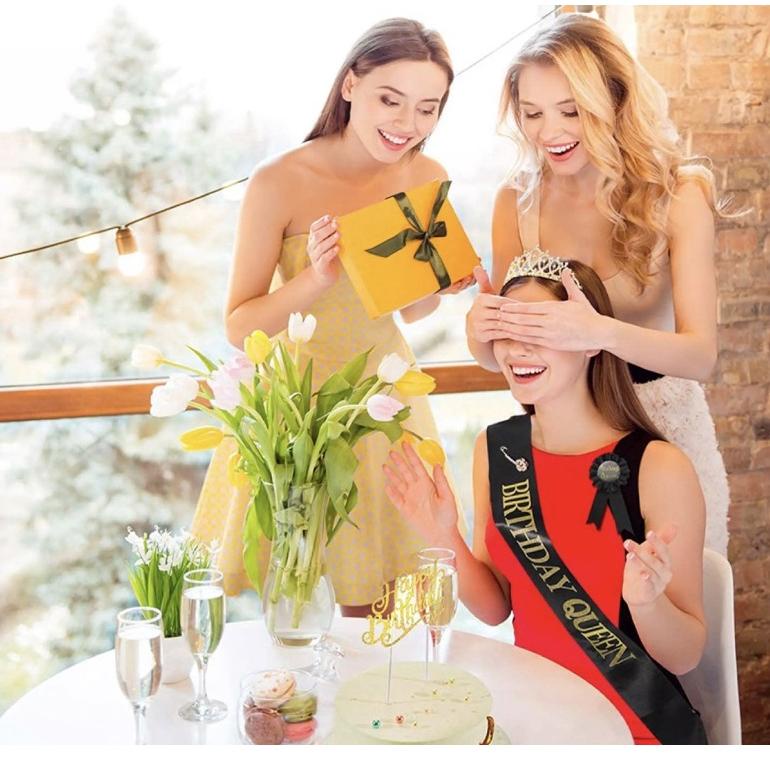 <B-EQT} <❤} 2in1 Selempang happy birthday / selempang bridesmaid/ fashion birthday party mahkota dan