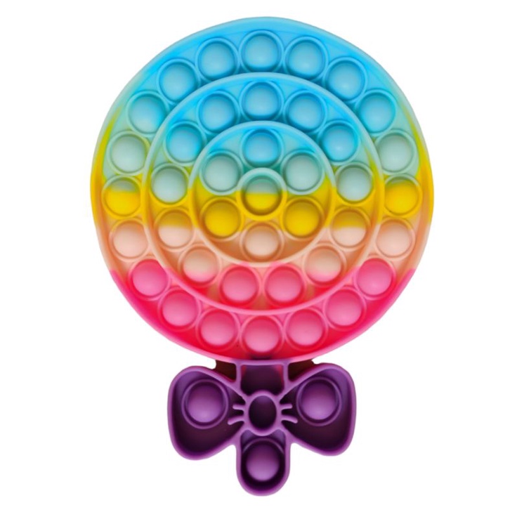( COD ) Mainan Anak Pencet Pop It Rainbow / Pop It Rainbow Murah / Mainan Pop It-Lolipop Pink