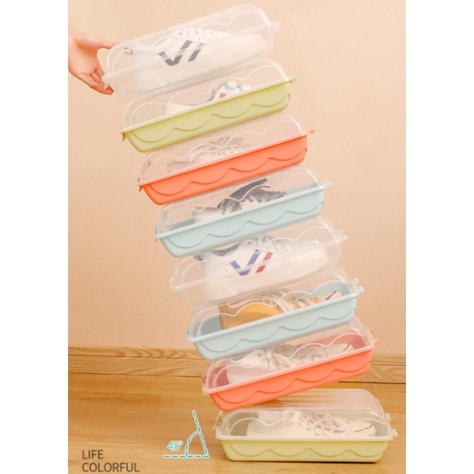 Swopply HL0199 Kotak Sepatu Plastik Transparan Penyimpanan Kotak Sepatu Shoes Storage Box