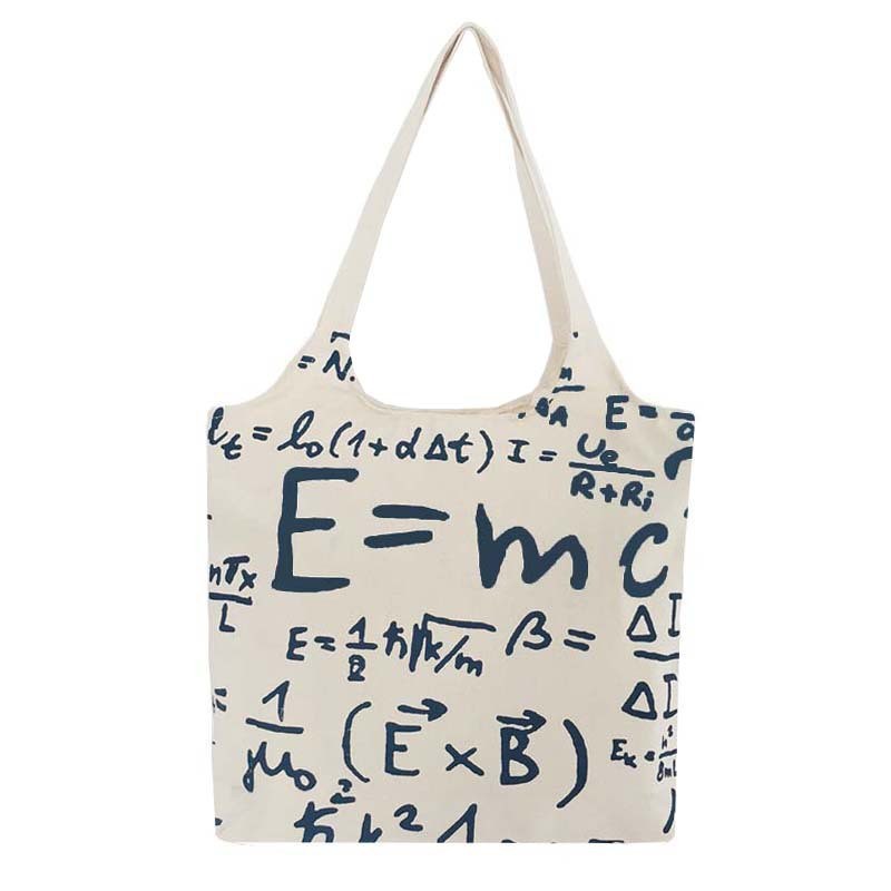 TC-06 tas canvas tote bag wanita import korea jepang rumus e = mc2