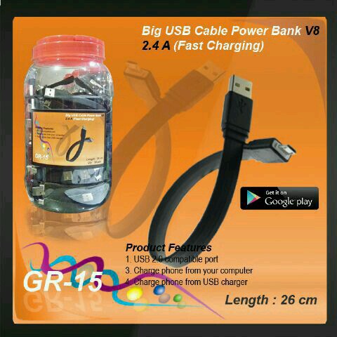 KABEL charger POWERBANK 2.4A SAMSUNG, ASUS,XIAOMI (fast charging)