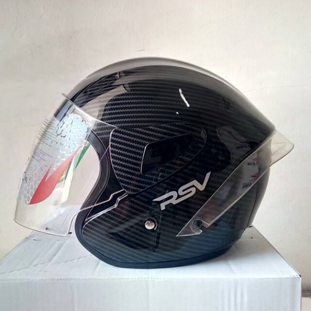 Helm RSV Windtail Carbon Clear Half Face Open Face