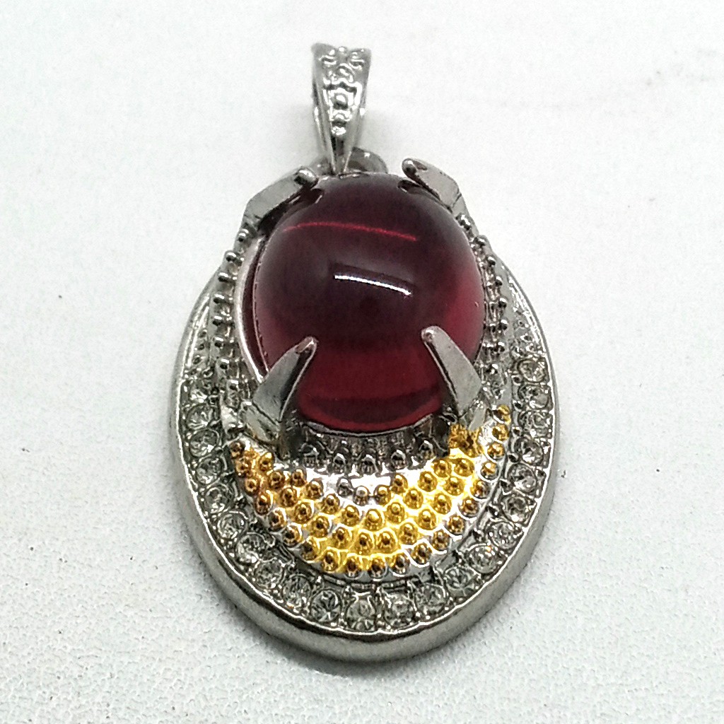 liontin batu akik merah siyem opsidian indah