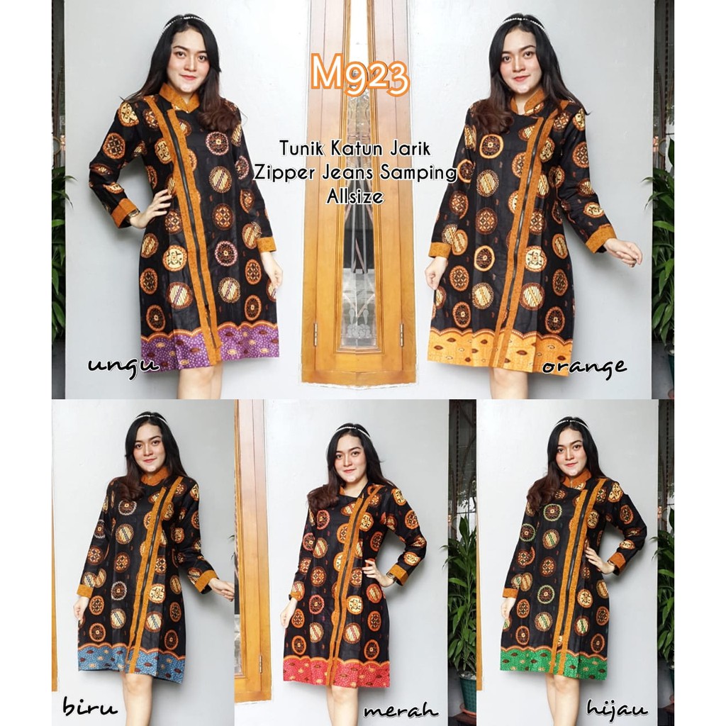 BAJU BATIK WANITA MODEL TUNIK KATUN JARIK MASA KINI M923