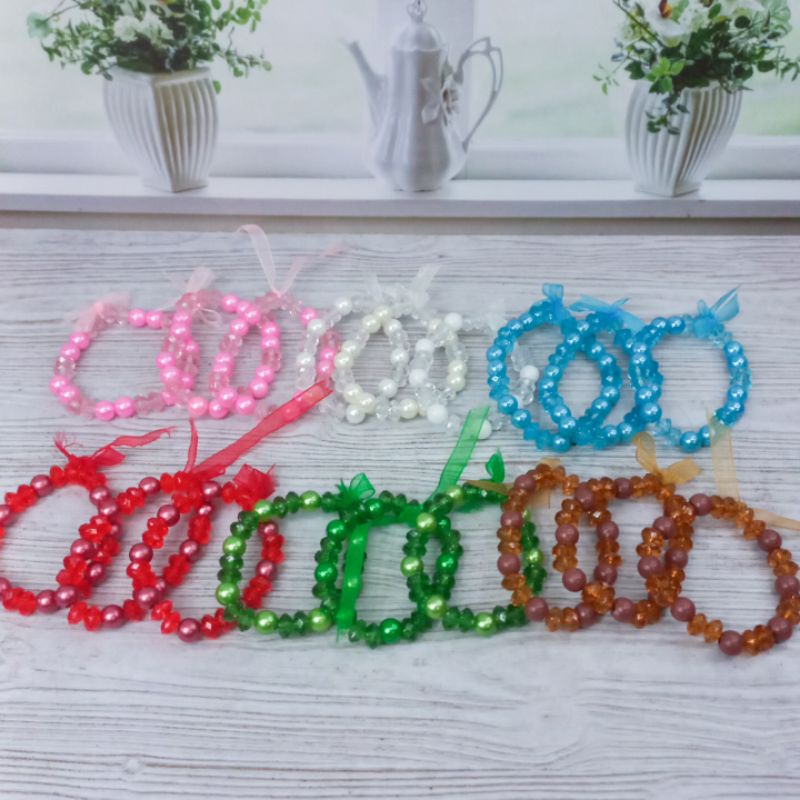 Gelang Mote Kristal Gelang Anak Mutiara