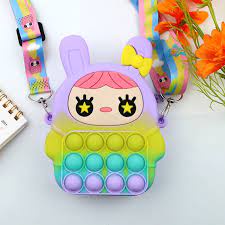 Mainan Tas Pop It Sling Bag Tas Selempang Jelly Mainan Anak Perempuan