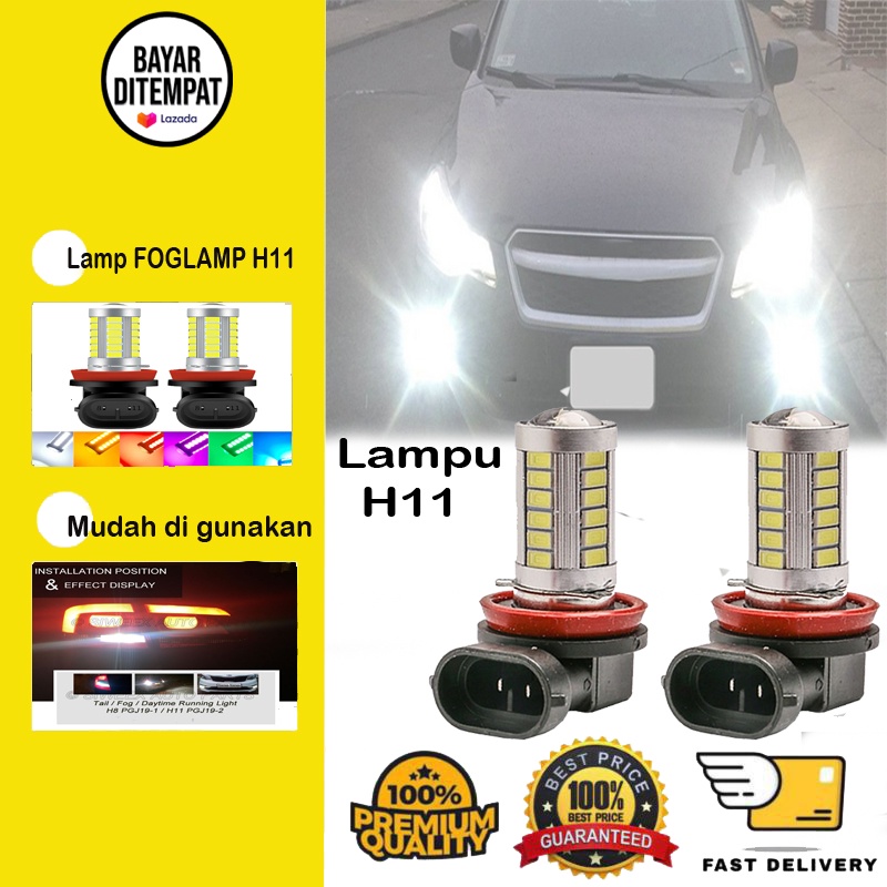 [BISA COD] Bohlam Lampu Fog Lamp FOGLAMP H11-16Watt Led 33 6000K Super White