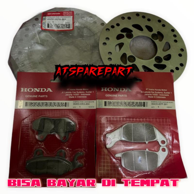 PROMO FLASH SALE ATS PAKET PIRINGAN DEPAN BELAKANG KAMPAS REM DEPAN BELAKANG HONDA SUPRA X 125