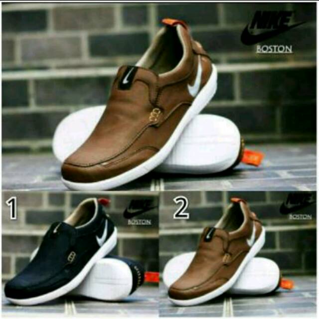sepatu slop casual slop pria nike boston hangot stylish santai sekolah formal kuliah
