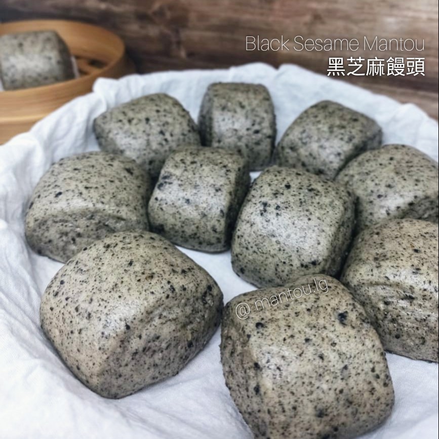 

Mantou Black Sesame/ Mantou Wijen/ Steamed Bun/ Mantau