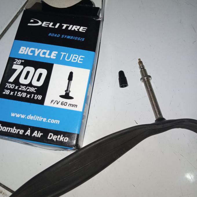 700 X 25/28C , 28 X 1 5/8 X 1 2/8 Ban Dalam Sepeda Fixie Deli F/V 60 M