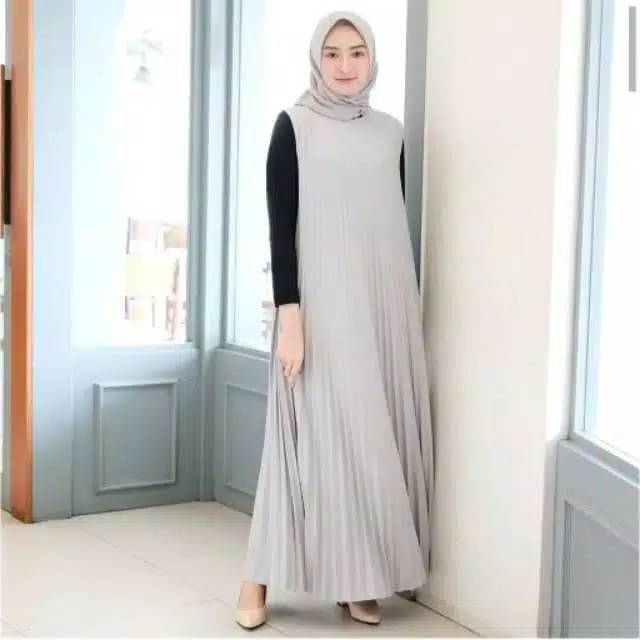 Dress plisket overal jumbo/alexa sleeveeles jumbo