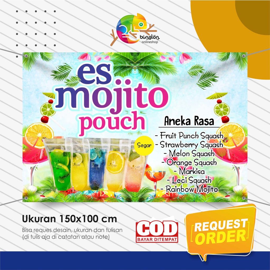 Jual Size 150x100 Cm, Spanduk Banner Es Mojito, Moctail | Shopee Indonesia