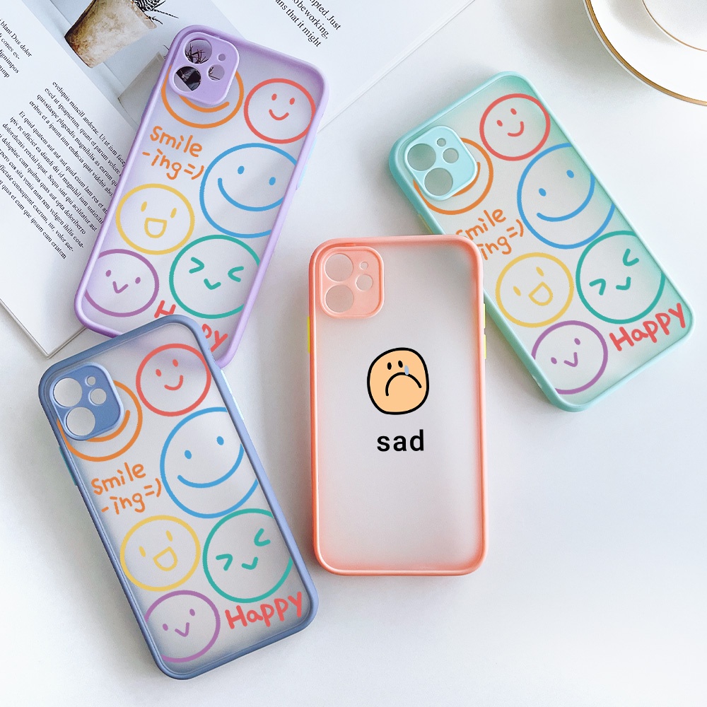 Hard Case Motif Smiley Untuk Iphone 11 12 13 Pro Max Mini X XS Max XR 7 8 6 6S Plus SE 2020