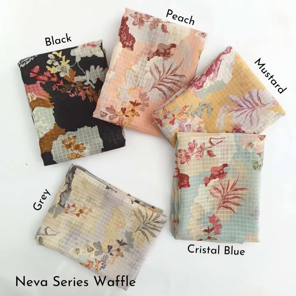 HIJAB SEGI4 MOTIF BUNGA JILBAB SEGI EMPAT KRUDUNG POLYCOTTON SEGIEMPAT KERUDUNG POTON Neva