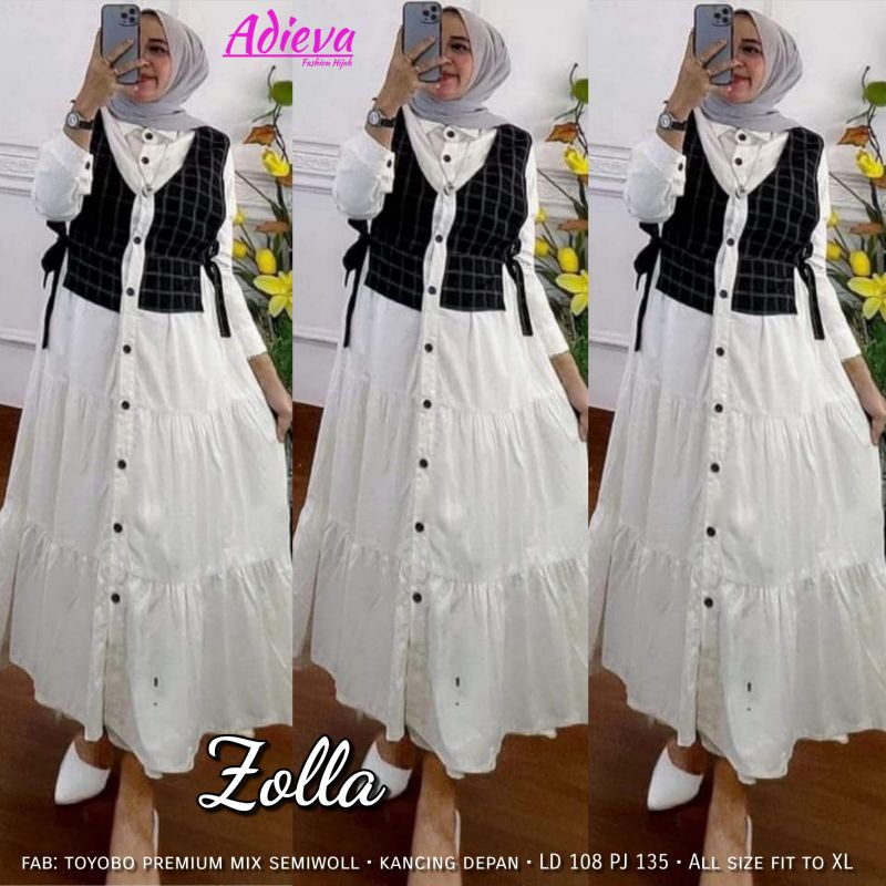 Gamis/Dress All Motif Alila Stacy Livy/Livina Almera Pretty Helina Flavio Erella Fiolin Gressy Miloa Jelio Amaris Sabrina Vidya Areola Talia Machio Zolla Geisya Gladis Eldora Morea Angeli Celine Adieva Matt Rayon Viscose-Zolla white