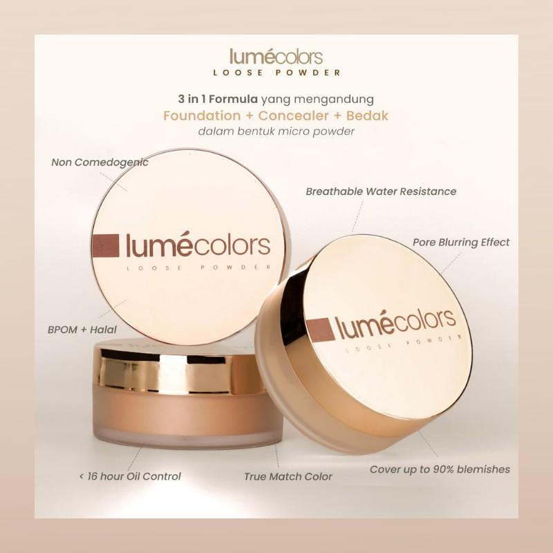 Lumecolors Loose Powder Pore Blurring Effect With Oil Control Bedak Tabur Lumecolors Tahan Lama