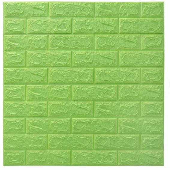 （COD）Promosi terlaris！！Wallpaper dinding 3D kamar tidur wallpaper Foam Motif Batu Bata Dekorasi kamar Stiker Dinding for Bedroom-ZW-4 Hijau