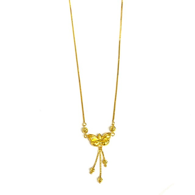 Kalung Emas Asli Kadar 700 Model Alta Set Liontin Kupu-kupu