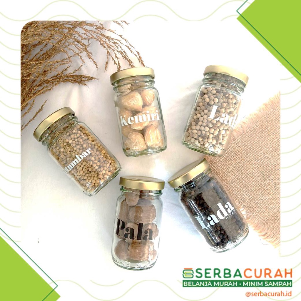 

Bumbu & Rempah dalam Jar Kaca 120 ml | Herbs & Spices | + Sticker