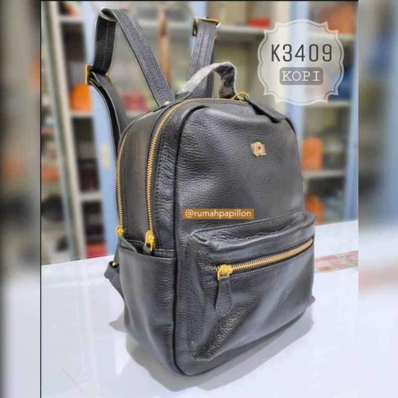 Tas Ransel Wanita Kulit Asli Merk Papillon Original / K3409 Kopi