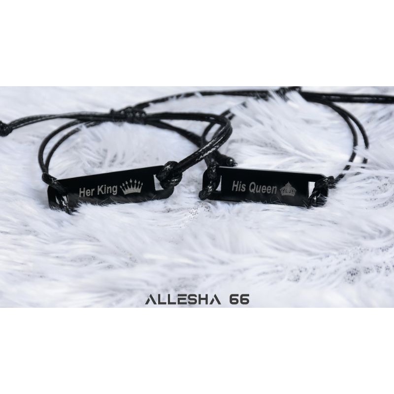 GELANG COUPLE QUEEN&amp;KING (2 GELANG) / GELANG PASANGAN / GELANG COUPLE / GELANG TALI / GELANG AESTETHIK / GELANG LUCU / GELANG MURAH /GELANG TERLARIS / GELANG TERMURAH / GELANG VIRAL / GELANG ANTI AIR / GELANG BAGUS   / GELANG UNIK / GELANG JODOH