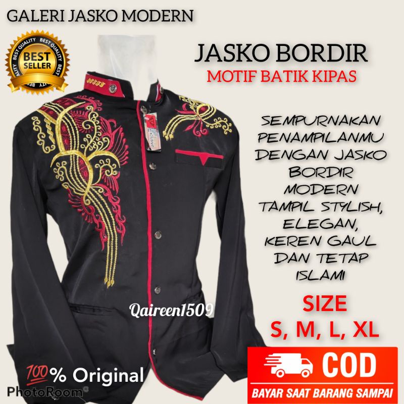 Jasko Hitam Bordir | Jas koko Pria dewasa | Baju Koko Bordir terbaru | Baju Koko dewasa | Jas koko