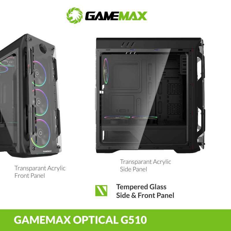 Gamemax Optical G510 White + 4x Fan ARGB + Controller MANTULLLL