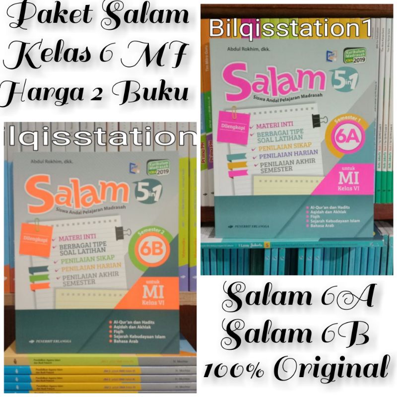 Paket Buku Salam 6A 6B Kelas 6 MI KMA 2019 Erlangga
